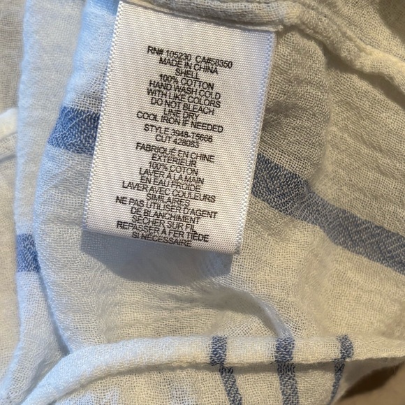 Joie casual beach vibes 100% cotton 3/4 sleeve shirt top Size L - Picture 7 of 9